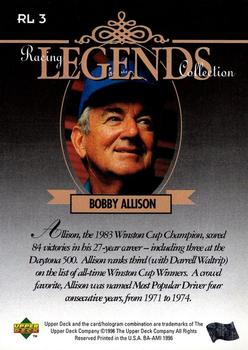 1996 Upper Deck - Racing Legends Collection #RL 3 Bobby Allison Back