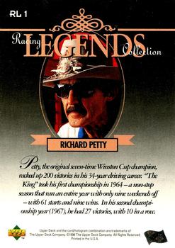 1996 Upper Deck - Racing Legends Collection #RL 1 Richard Petty Back
