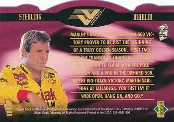 1996 Upper Deck - Virtual Velocity Gold #VV4 Sterling Marlin Back
