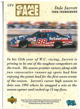 1996 Upper Deck Road to the Cup - Game Face #GF4 Dale Jarrett Back