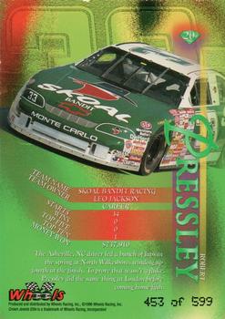 1996 Wheels Crown Jewels Elite - Emerald #20 Robert Pressley Back
