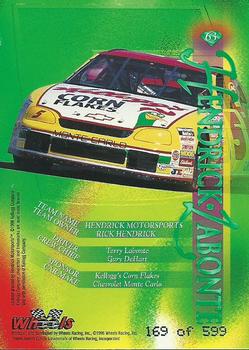 1996 Wheels Crown Jewels Elite - Emerald #63 Terry Labonte's Trans. Back