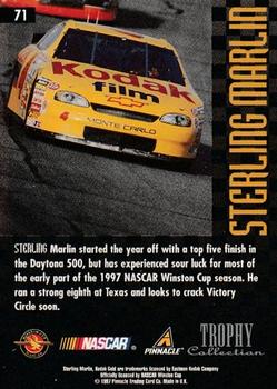 1997 Pinnacle - Trophy Collection #71 Sterling Marlin Back