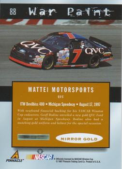 1997 Pinnacle Certified - Mirror Gold #88 Geoff Bodine's Car Back