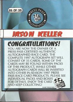 1997 Press Pass - Autographs #26 Jason Keller Back