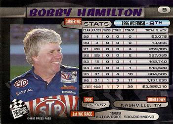 1997 Press Pass - Lasers #9 Bobby Hamilton Back
