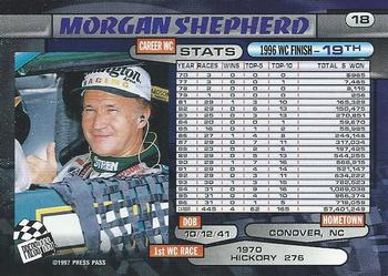 1997 Press Pass - Lasers #18 Morgan Shepherd Back