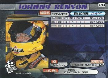 1997 Press Pass - Lasers #20 Johnny Benson Back
