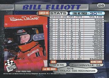 1997 Press Pass - Lasers #26 Bill Elliott Back