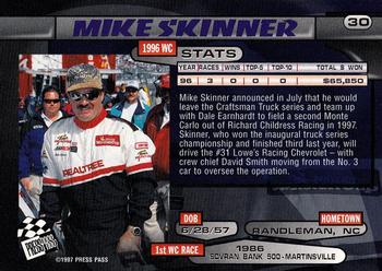 1997 Press Pass - Lasers #30 Mike Skinner Back