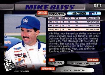 1997 Press Pass - Lasers #46 Mike Bliss Back