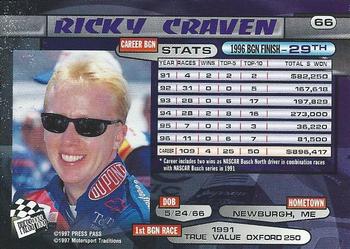 1997 Press Pass - Lasers #66 Ricky Craven Back