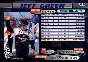 1997 Press Pass - Lasers #69 Jeff Green Back