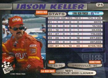 1997 Press Pass - Lasers #71 Jason Keller Back