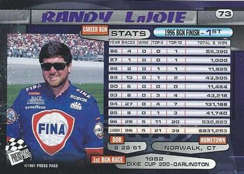 1997 Press Pass - Lasers #73 Randy LaJoie Back