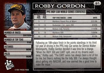 1997 Press Pass - Lasers #91 Robby Gordon Back