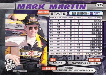 1997 Press Pass - Torquers #75 Mark Martin Back