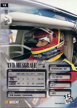 1997 Press Pass Premium - Oil Slicks #15 Ted Musgrave Back