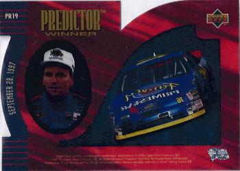 1997 Upper Deck Road to the Cup - Predictor Plus Cels Die Cuts Exchange #PR19 Ted Musgrave Back