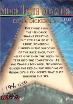 1997 Wheels Race Sharks - Shark Tooth Signatures #ST23 Eddie Dickerson Back