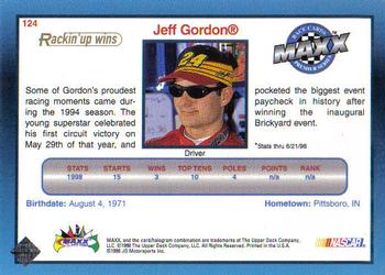 1998 Maxx 10th Anniversary #124 Jeff Gordon Back