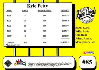 1998 Maxx 10th Anniversary #85 Kyle Petty's Car Back