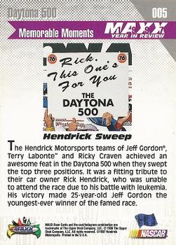 1998 Maxx 1997 Year In Review #005 Hendrick Sweep Back