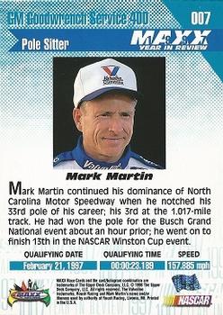 1998 Maxx 1997 Year In Review #007 Mark Martin Back