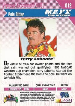 1998 Maxx 1997 Year In Review #012 Terry Labonte Back