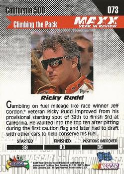 1998 Maxx 1997 Year In Review #073 Ricky Rudd Back