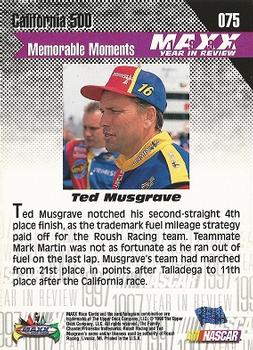 1998 Maxx 1997 Year In Review #075 Ted Musgrave Back