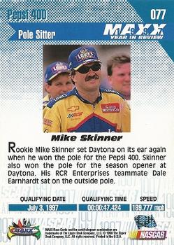 1998 Maxx 1997 Year In Review #077 Mike Skinner Back