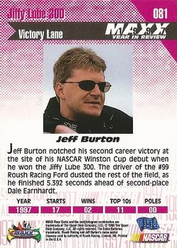 1998 Maxx 1997 Year In Review #081 Jeff Burton Back