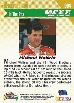 1998 Maxx 1997 Year In Review #094 Michael Waltrip Back