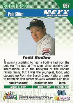 1998 Maxx 1997 Year In Review #097 Todd Bodine Back