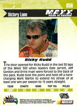 1998 Maxx 1997 Year In Review #056 Ricky Rudd Back