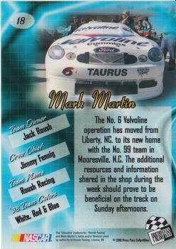 1998 Press Pass Premium - Reflectors #18 Mark Martin's Car Back
