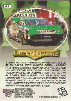 1998 Press Pass VIP - Explosive #42 Bobby Labonte's Car Back