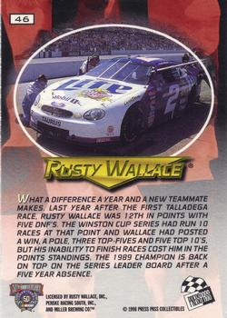 1998 Press Pass VIP - Explosive #46 Rusty Wallace's Car Back