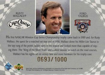 1998 Upper Deck Road to the Cup - CupQuest Turn 3 #CQ2 Rusty Wallace Back
