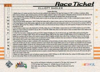 1999 Maxx - Race Ticket #RT21 Elliott Sadler's Car Back