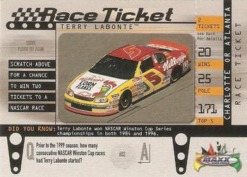 1999 Maxx - Race Ticket #RT24 Terry Labonte's Car Front