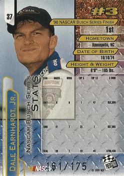 1999 Press Pass - Skidmarks #37 Dale Earnhardt Jr. Back