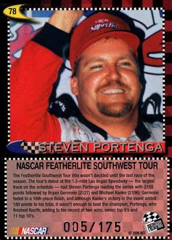 1999 Press Pass - Skidmarks #78 Steve Portenga Back