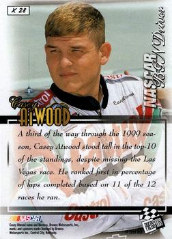 1999 Press Pass VIP - Explosives #X 28 Casey Atwood Back