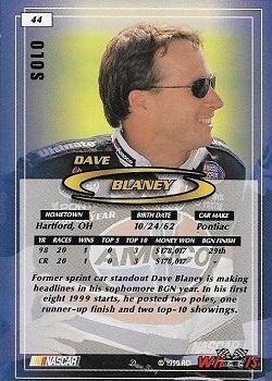 1999 Wheels - Solos #44 Dave Blaney Back
