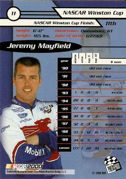 2000 Press Pass - Millennium #11 Jeremy Mayfield Back