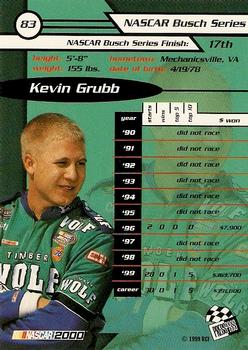 2000 Press Pass - Millennium #83 Kevin Grubb Back