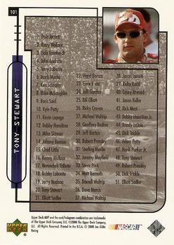 2000 Upper Deck MVP - Silver Script #101 Tony Stewart Back