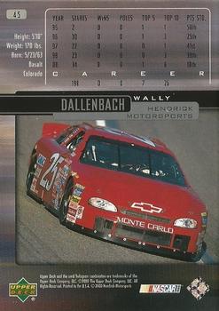 2000 Upper Deck Victory Circle - UD Exclusives Level 1 Silver #45 Wally Dallenbach Back